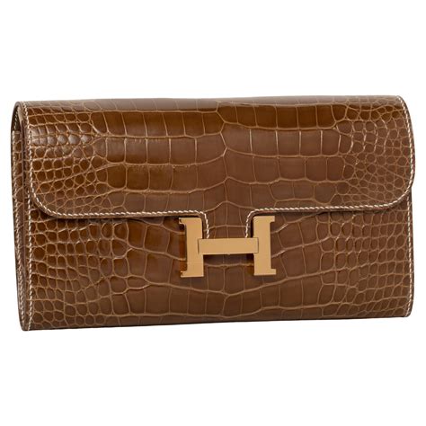 hermes alligator wallet mens|Hermes gold alligator constance wallet.